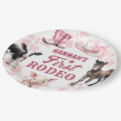 Assiettes En Carton 1ère plaque de papier Rodeo Rose Anniversaire (Angle)