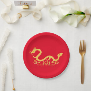 Assiettes En Carton 2024 Année du dragon