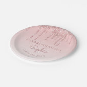 Assiettes En Carton 2024 Parties scintillant rose personnalisée Gradua (Angle)