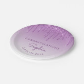Assiettes En Carton 2024 Personnalisé Purple Parties scintillant Drip  (Angle)