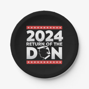 Assiettes En Carton 2024 Retour du Don Trump 45 47 Président américain