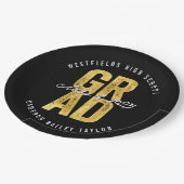 Assiettes En Carton 2025 Bold GRAD Gold Foil Stylish Graduation Party (Angle)