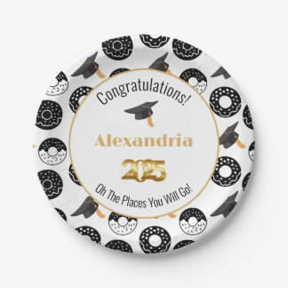 Assiettes En Carton 2025 Donuts and Degrees Modern Black and White