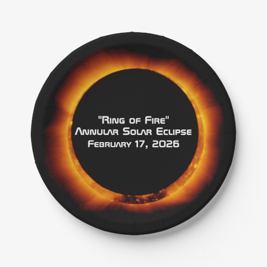 Assiettes En Carton 2026 Annular Ring of Fire Solar Eclipse (Devant)