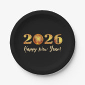Assiettes En Carton 2026 Happy New Year (Devant)