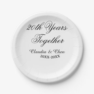 Assiettes En Carton 20 ans ensemble anniversaire nom date année sim