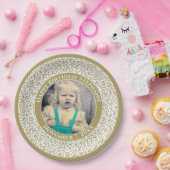 Assiettes En Carton 20 Votre photo Numéro Aléatoire Motif Or/Blanc (Fête)