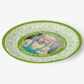 Assiettes En Carton 20 Votre photo Numéro Aléatoire Motif Vert/Blanc (Angle)