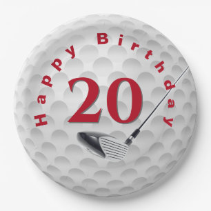 Assiettes En Carton 20e anniversaire Golf Ball Design Plaque en papier
