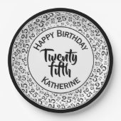 Assiettes En Carton 20e anniversaire Random Numéro Motif 25 Noir/Blanc (Devant)