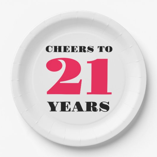 Assiettes En Carton 21e anniversaire (Devant)