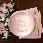 Assiettes En Carton 21e anniversaire blush rose or parties scintillant