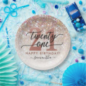 Assiettes En Carton 21e anniversaire Chic Parties scintillant Ombre (Fête)