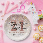 Assiettes En Carton 21e anniversaire Chic Parties scintillant Ombre (Fête)