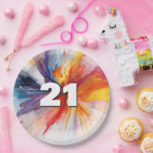 Assiettes En Carton 21e anniversaire de la peinture (Fête)