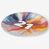 Assiettes En Carton 21e anniversaire de la peinture (Angle)