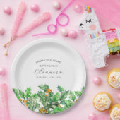 Assiettes En Carton 21e anniversaire Décembre Fleur de naissance Holly (Fête)