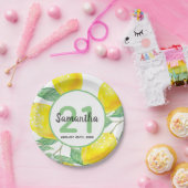 Assiettes En Carton 21e anniversaire fête jaune citrons nom (Fête)