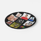 Assiettes En Carton 21e anniversaire fête photo collage mec noir (Angle)