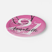 Assiettes En Carton 21e Anniversaire ROSE Élégante Plaques en papier A (Angle)