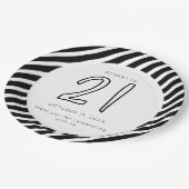 Assiettes En Carton 21e anniversaire Stripes noir et blanc Simple mode (Angle)
