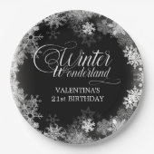Assiettes En Carton 21e Anniversaire Wonderland Snowflake Favor (Devant)