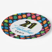 Assiettes En Carton 21e ballons d'anniversaire (Angle)