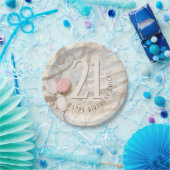 Assiettes En Carton 21e Joyeux Anniversaire Nom Ballons Abstraits (Fête)