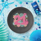 Assiettes En Carton 21ème fête d'anniversaire d'anniversaire du numéro (Fête)