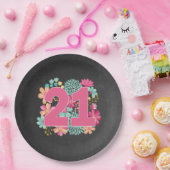 Assiettes En Carton 21ème fête d'anniversaire d'anniversaire du numéro (Fête)