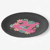 Assiettes En Carton 21ème fête d'anniversaire d'anniversaire du numéro (Angle)