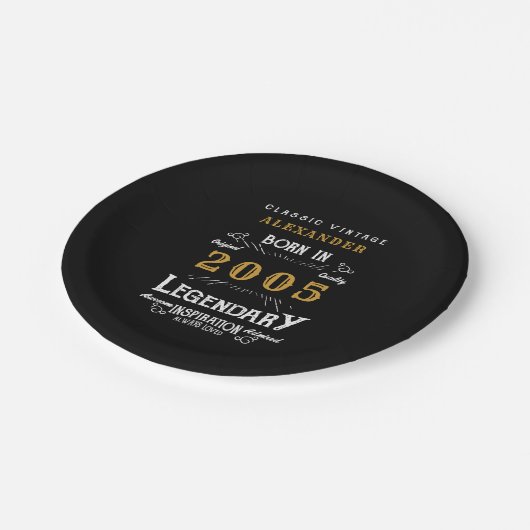 Assiettes En Carton 21st Birthday 2005 Legendary Retro (Angle)