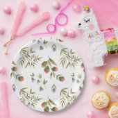 Assiettes en carton 22,9 cm - Motif Fleur (Fête)