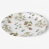 Assiettes en carton 22,9 cm - Motif Fleur (Angle)