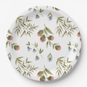 Assiettes en carton 22,9 cm - Motif Fleur (Devant)