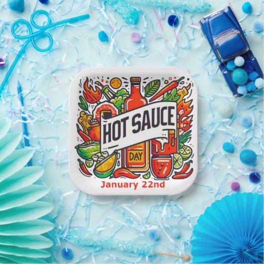 Assiettes En Carton 22 janvier - Journée de la sauce chaude (Fête)