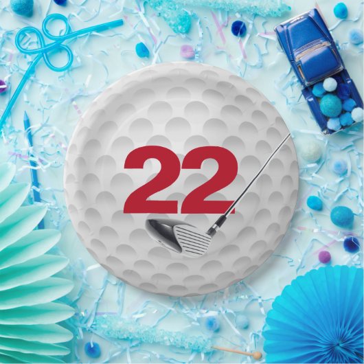 Assiettes En Carton 22e anniversaire Golf Ball Design Plaque en papier (Fête)