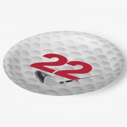 Assiettes En Carton 22e anniversaire Golf Ball Design Plaque en papier (Angle)