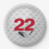 Assiettes En Carton 22e anniversaire Golf Ball Design Plaque en papier (Devant)