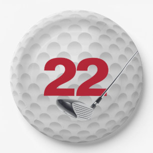 Assiettes En Carton 22e anniversaire Golf Ball Design Plaque en papier