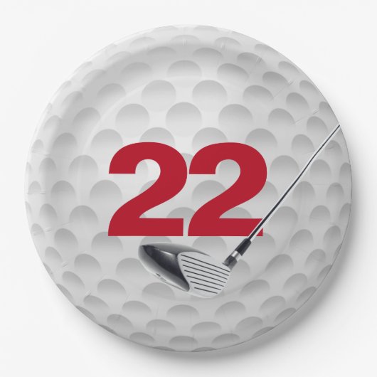 Assiettes En Carton 22e anniversaire Golf Ball Design Plaque en papier (Devant)