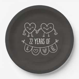Assiettes En Carton 22e Anniversary Poison de Chalk Hearts