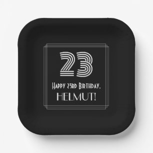 Assiettes En Carton 23e anniversaire — Art Déco Inspiré Look "23" + No