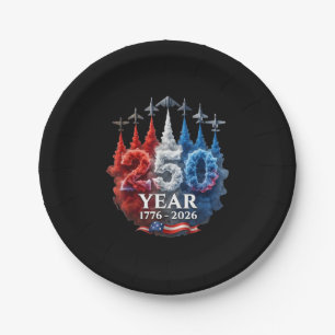 Assiettes En Carton 250 Ans Américain 250e USA Patriotique 4 juillet