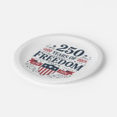 Assiettes En Carton 250 Years Of Freedom 1776 2026 250th 4th Of July (Angle)