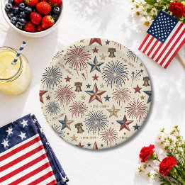 Assiettes En Carton 250e anniversaire d'Amérique 4 juillet Indépendanc
