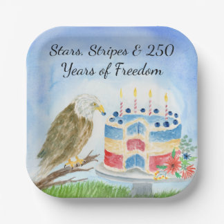 Assiettes En Carton 250th Independence Day Bald Eagle
