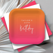 25e anniversaire Bold Hot rose et orange Ombre
