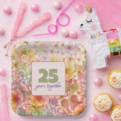 Assiettes En Carton 25e anniversaire Cosmos Floral Design (Fête)
