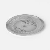 Assiettes En Carton 25e anniversaire de la Mariage damassé d'argent (Angle)